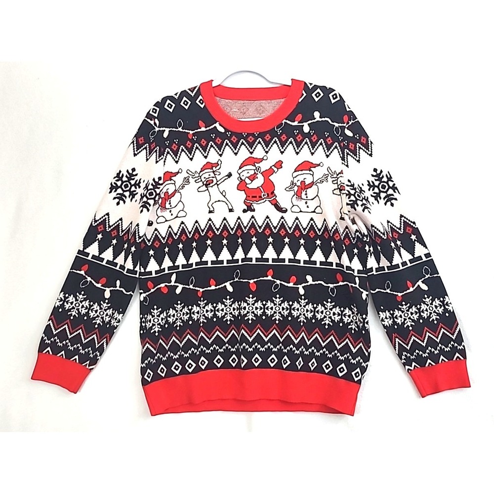 Roadbox Ugly Christmas Sweater Sz 2X Dabbing Santa Rudolph and Snownen
